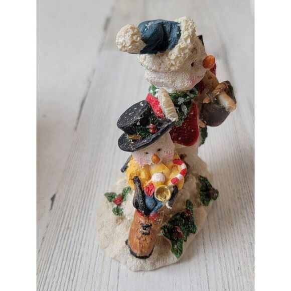 Glitter snowman father son gift haul mistletoe Xmas figure decor - Picture 6 of 7